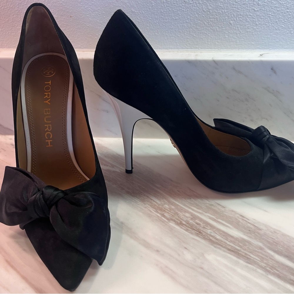 Black Suede Tory Burch Heels